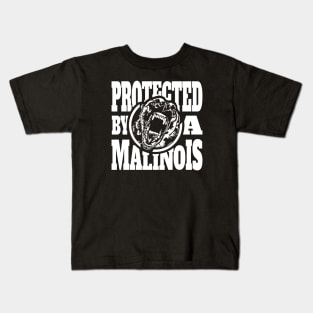 Protected by a Malinois Maligator Belgian Shepherd Kids T-Shirt